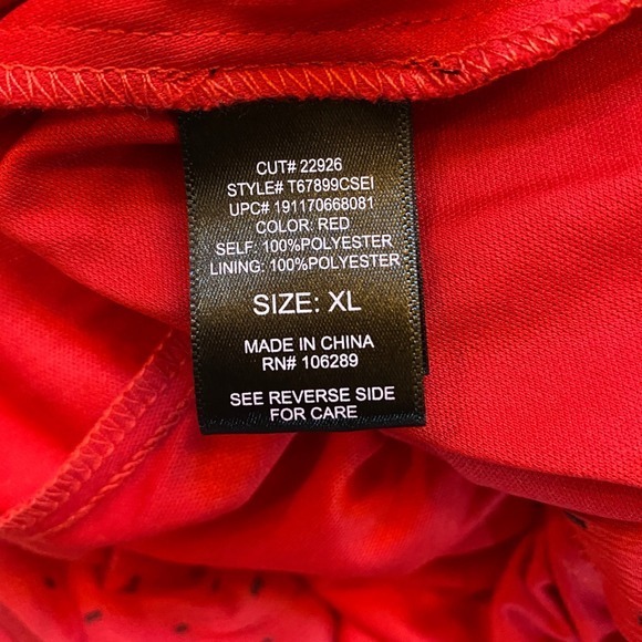 Trixxi Girl Red‎ Black Sheer Dot Party Dress Goth Red Devil Vamp - Juniors XL - Picture 10 of 12